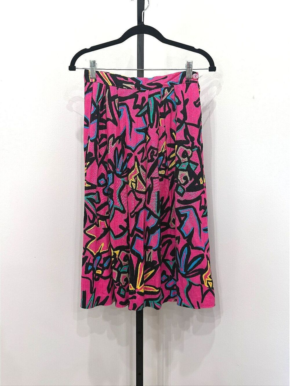 Worthington Petite Rayon and Flax Blend Pink Abstract Print Skirt Size 12